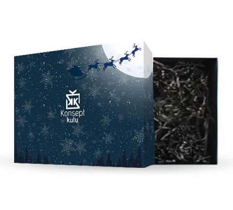 LACİVERT NOEL GECESİ YILBAŞI KUTUSU