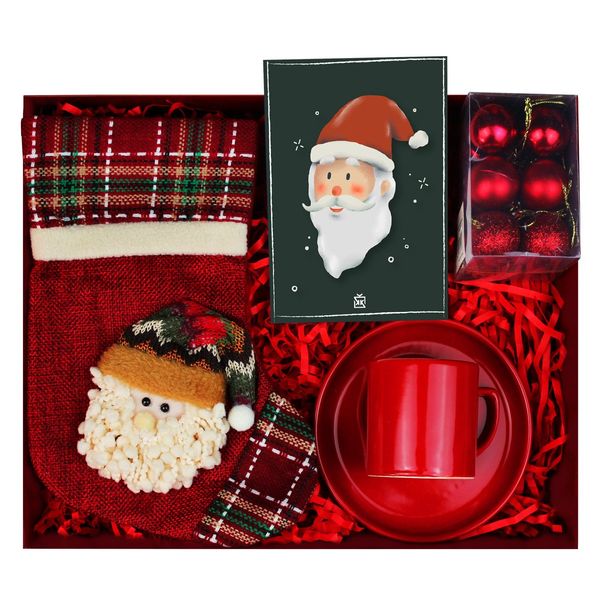 Kırmızı Noel Baba Yılbaşı Hediye Kutusu