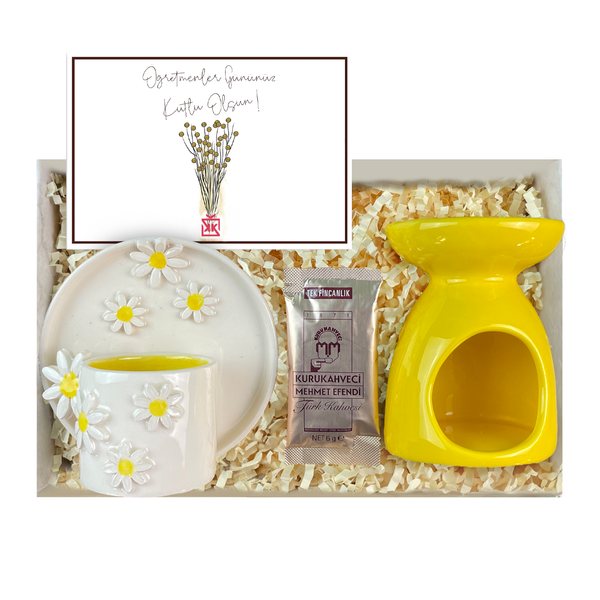 Sarı Papatya Öğretmenler Günü Hediye Kutusu