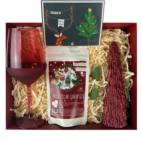 Kırmızı Sıcak Şarap Yılbaşı Hediye Kutusu