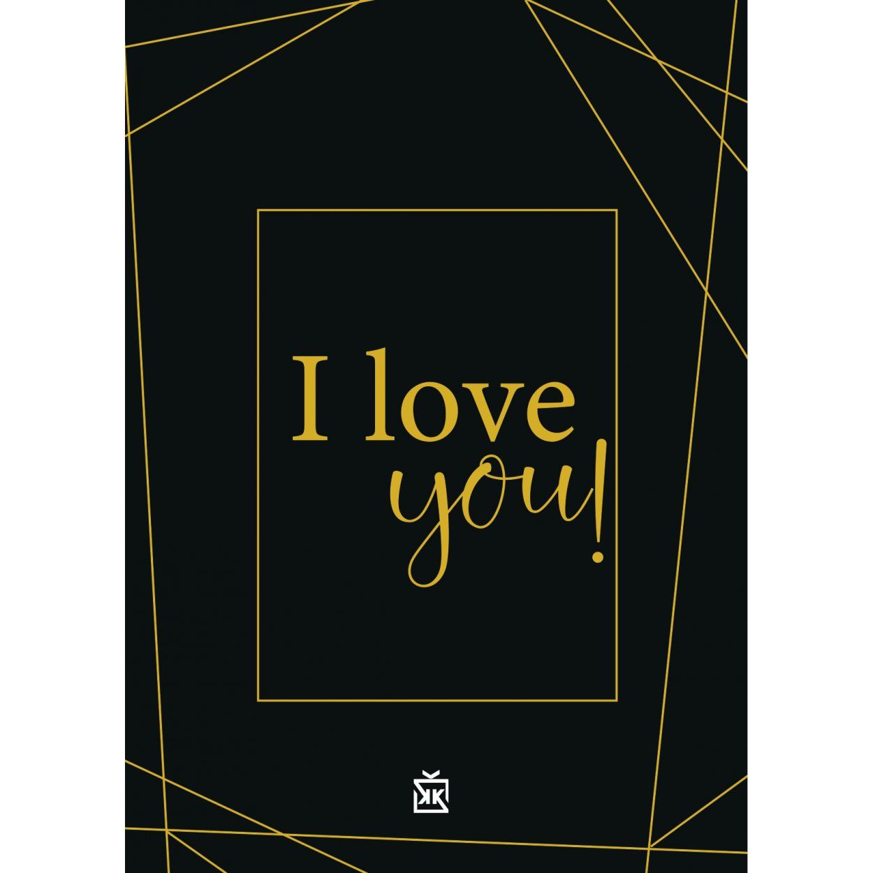 ''I Love You -3'' Motto Kart - Altın Sarısı Hediye Kutusu içinde
