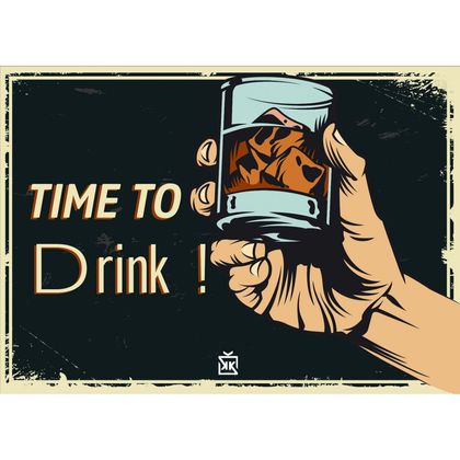 Tıme To Drink Motto Kart