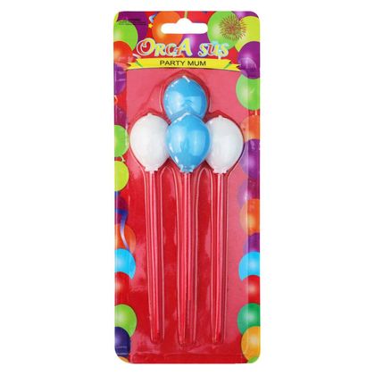 Mavi - Beyaz Balon Mum