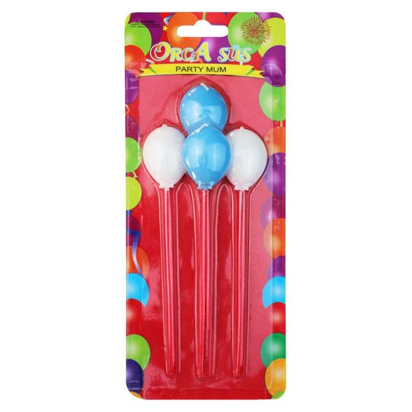 Mavi - Beyaz Balon Mum - MUMLAR