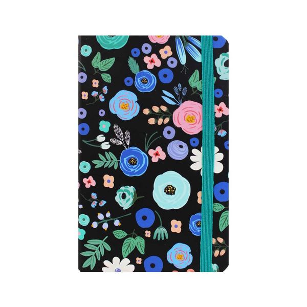 Matt Notebook Mavi Çiçek Desenli Mini Defter - DEFTERLER