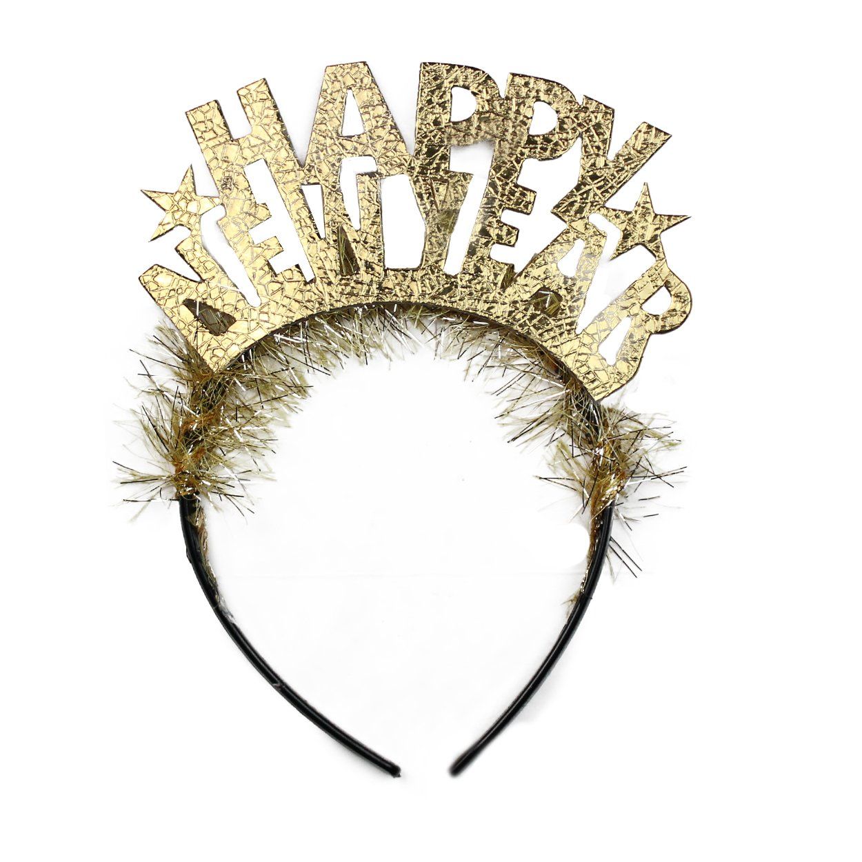 Sarı Happy New Year Taç - Tombala Sever Yılbaşı Hediye Kutusu içinde