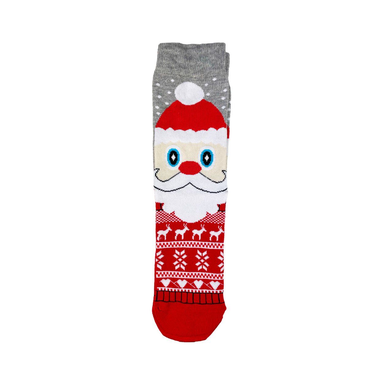 Gri Noel Baba Çorap - Çikolatalı Yılbaşı Hediye Kutusu içinde