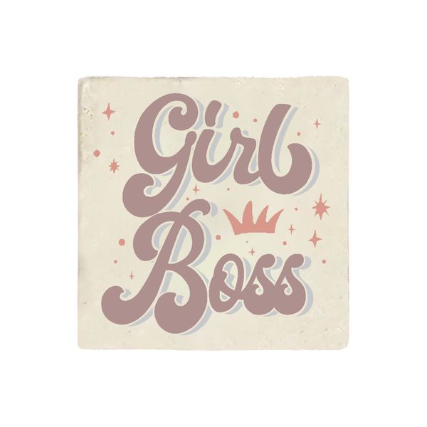 Girl Boss Taş Bardak Altlığı - BARDAK ALTLIKLARI