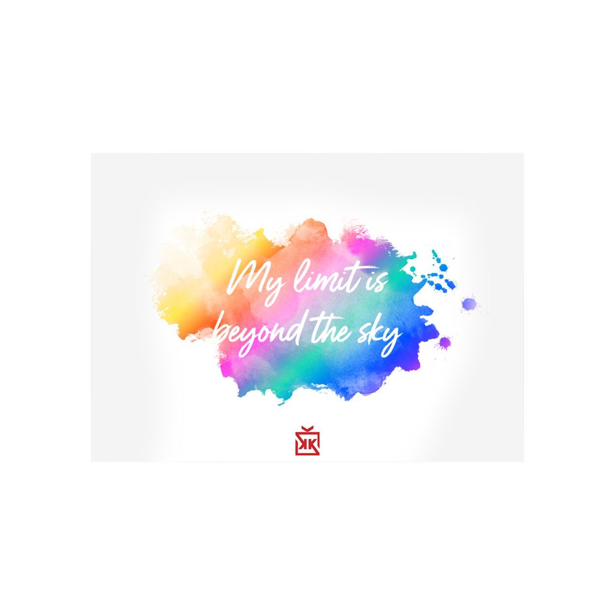 My Limit is Beyond The Sky Motto Kartı - Rainbow Yeni İş Hediye Kutusu içinde
