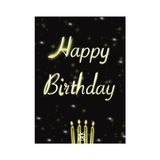 Gold Candles Happy Birthday Motto Kartı