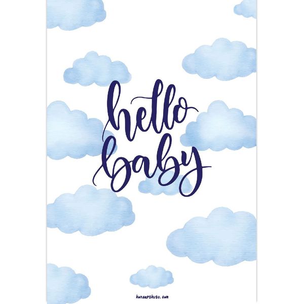 Hello Baby Boy Motto Kartı - MOTTO KARTLARI