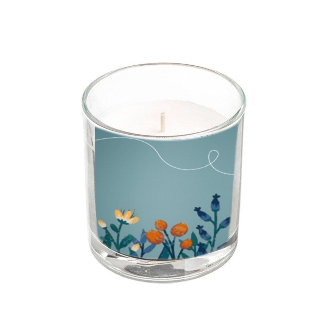 488568-cicek-bahcesi-tasarim-cam-bardak-mum