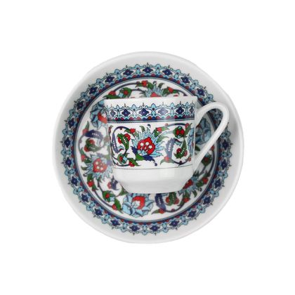 Çini Desenli Türk Kahvesi Fincanı