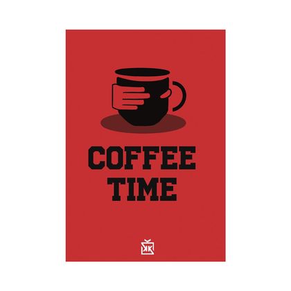 Red Coffee Time Motto Kartı