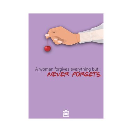 A Woman Never Forgets Motto Kartı