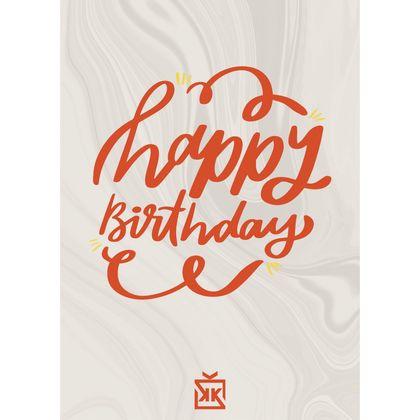 Orange Happy Birthday Motto Kartı