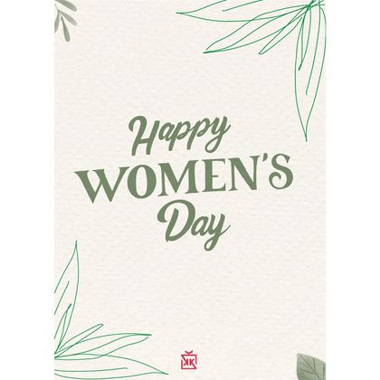 Green Happy Women's Day Motto Kartı