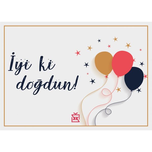 Balonlu İyi ki Doğdun Motto Kartı - MOTTO KARTLARI