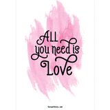 Pinky All You Need is Love Motto Kartı