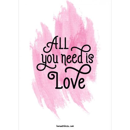 Pinky All You Need is Love Motto Kartı