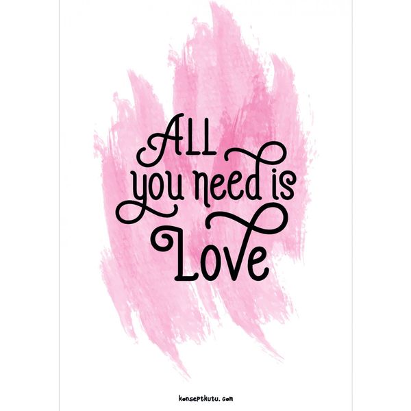 Pinky All You Need is Love Motto Kartı - MOTTO KARTLARI