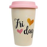Friday Açık Pembe Porselen Termos