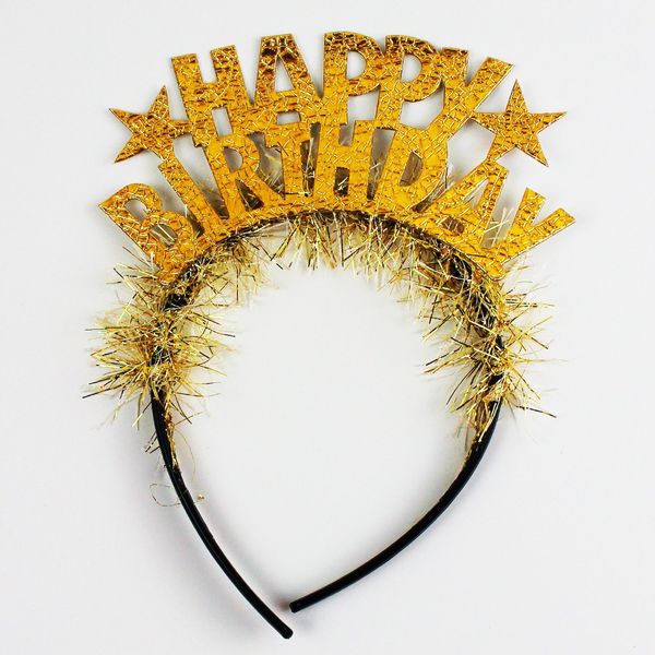 Gold Happy Birthday Taç - AKSESUARLAR
