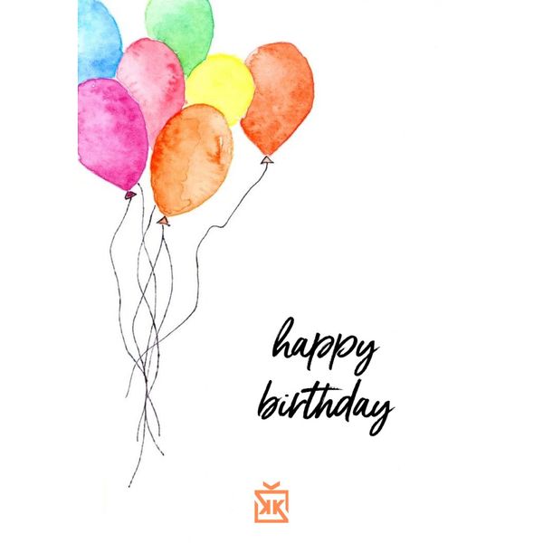 Balonlu Happy Birthday Motto Kartı - MOTTO KARTLARI