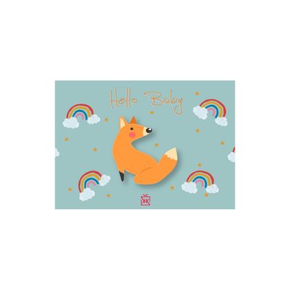 Hello Little Fox Motto Kartı