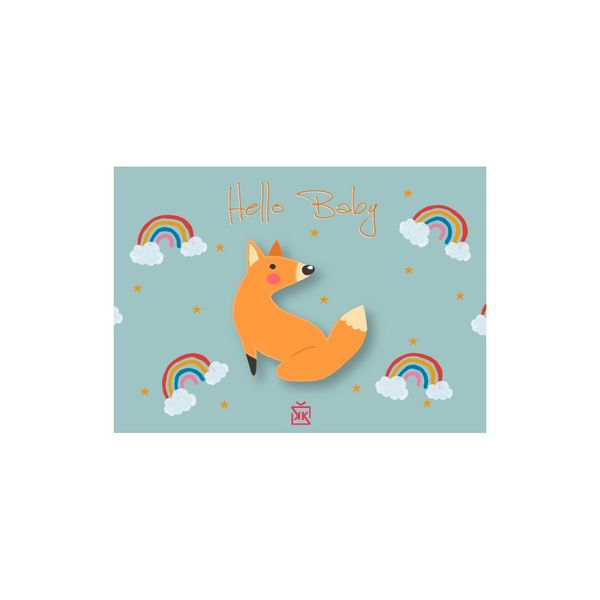 Hello Little Fox Motto Kartı - MOTTO KARTLARI