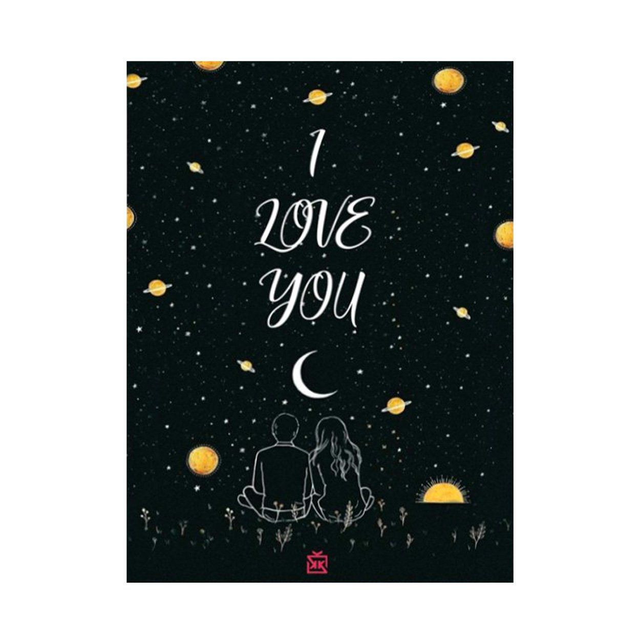 Love U  Under The Moon Motto Kartı - Erkek Arkadaşıma Sevgililer Günü Hediye Kutusu içinde