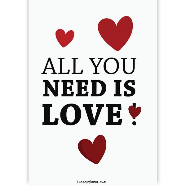 All You Need is Love Motto Kartı - MOTTO KARTLARI