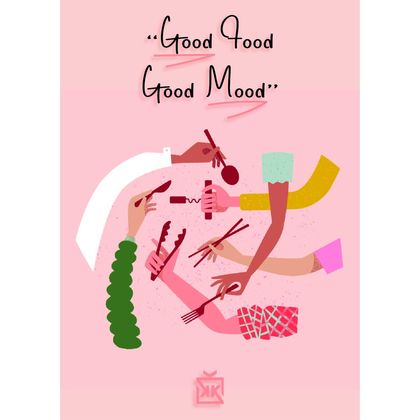 Good Food, Good Mood Motto Kartı