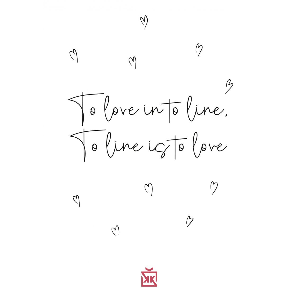 To Love in To Line Motto Kartı - Kırmızı & Siyah Aşkı Hediye Kutusu  içinde