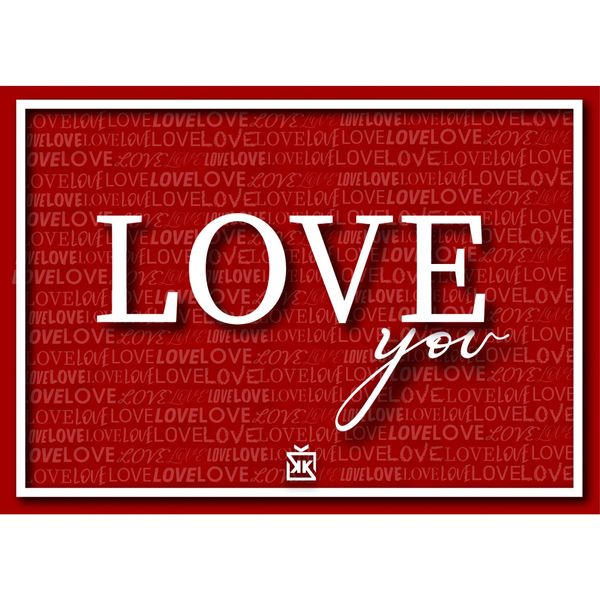 Red Love You Motto Kartı - MOTTO KARTLARI