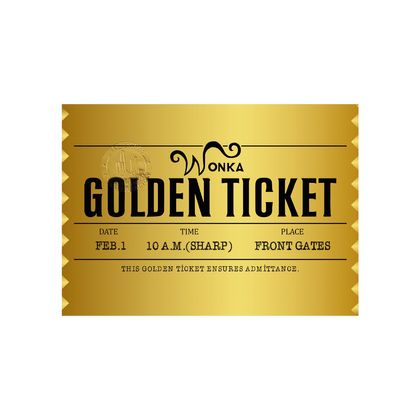 Wonka Golden Ticket Motto Kartı