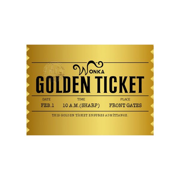 Wonka Golden Ticket Motto Kartı - MOTTO KARTLARI