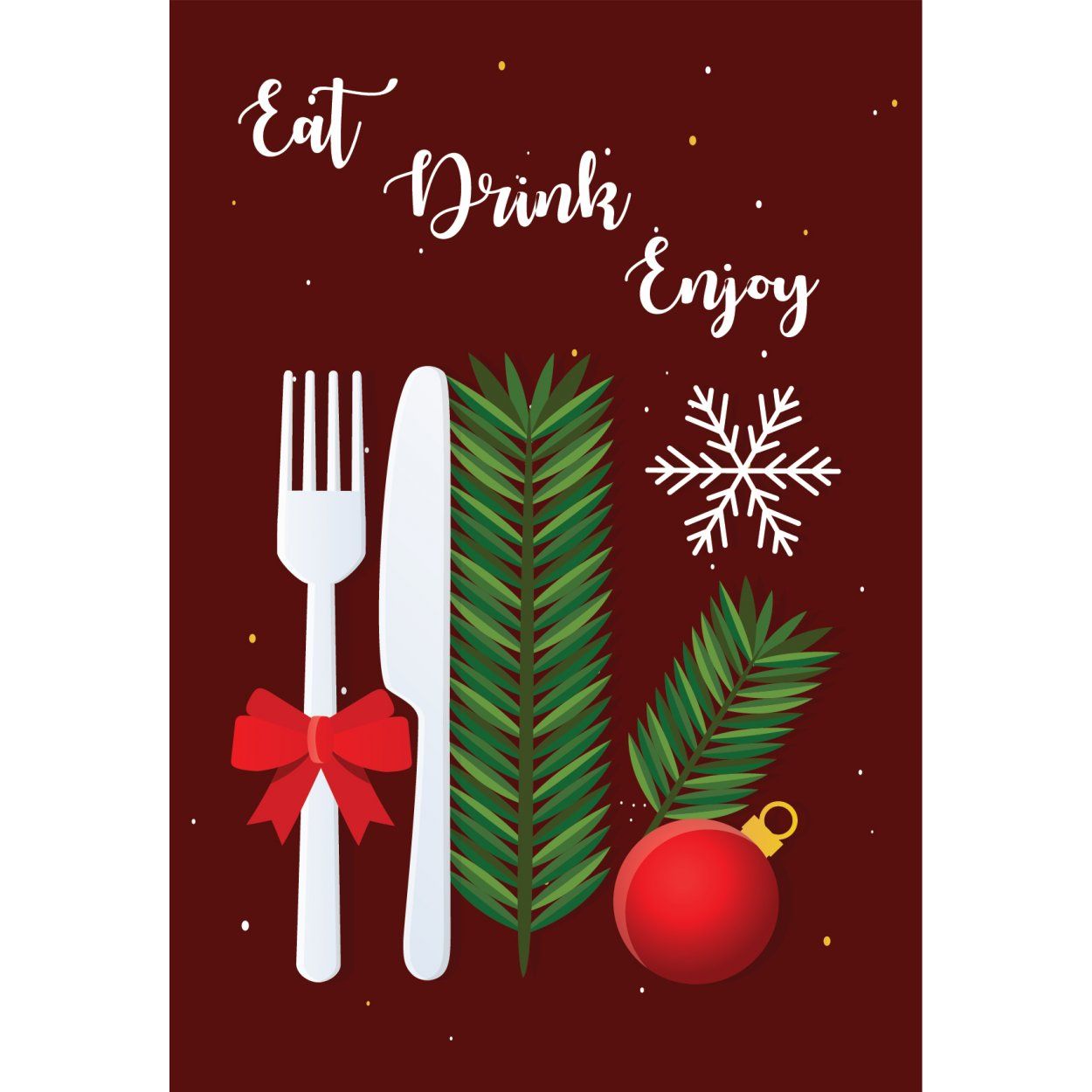 Eat Drink Enjoy Motto Kartı - Eat Drink Enjoy Yeni Yıl Kutusu  içinde