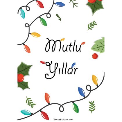 Işıklı Mutlu Yıllar Motto Kartı