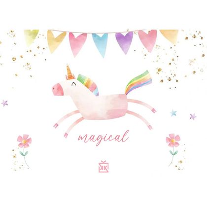 Magical Unicorn Motto Kartı