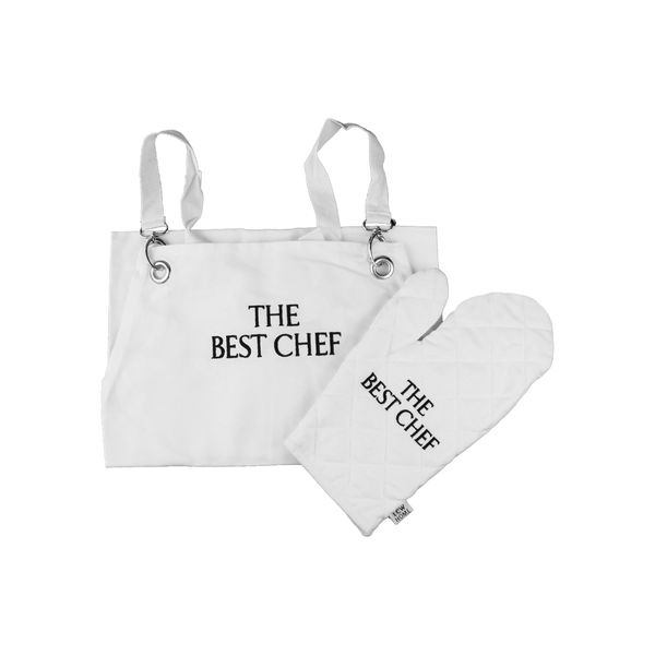 Beyaz The Best Chef Önlük + Eldiven Seti - AKSESUARLAR