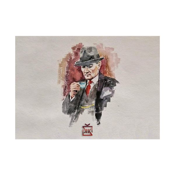 Atatürk ve Kahve Motto Kartı - MOTTO KARTLARI