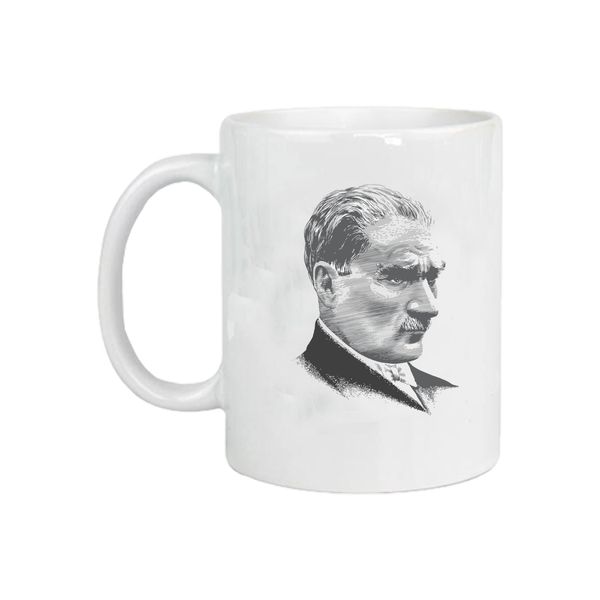 Atatürk Karakalem Baskılı Kupa - KUPALAR & BARDAKLAR