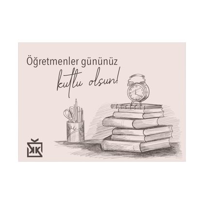 Kitap Kurdu Öğretmenler Günü Motto Kartı