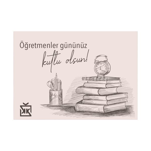 Kitap Kurdu Öğretmenler Günü Motto Kartı - MOTTO KARTLARI
