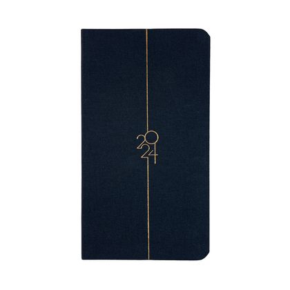 Matt Notebook 2024 Yılı Haftalık Keten Siyah Cep Ajandası