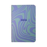Matt Notebook Mor Yeşil Dalgalı Desenli Mini Not Defteri
