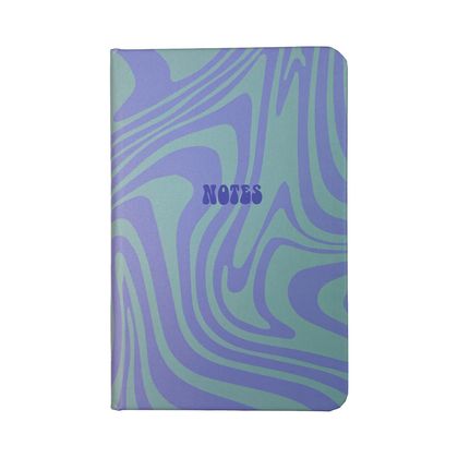 Matt Notebook Mor Yeşil Dalgalı Desenli Mini Not Defteri