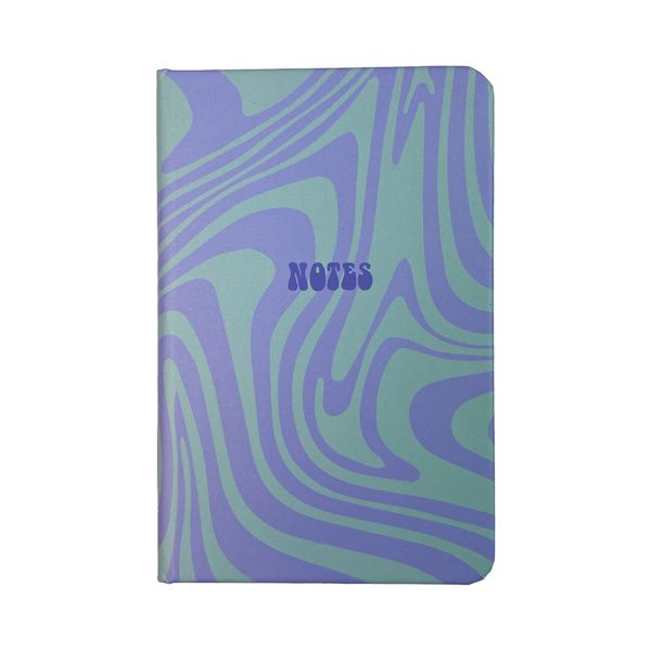 Matt Notebook Mor Yeşil Dalgalı Desenli Mini Not Defteri - DEFTERLER