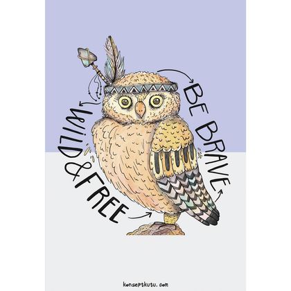 Be Brave Owl Motto Kartı